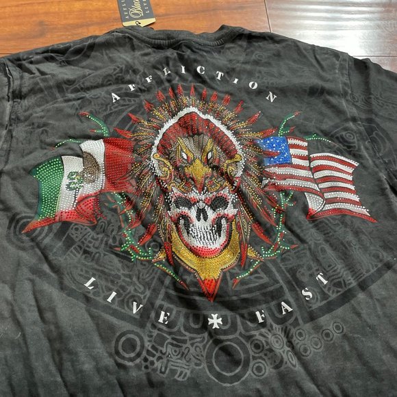 AFFLICTION EL DORADO T-SHIRT SZ MEDIUM M - Picture 6 of 7